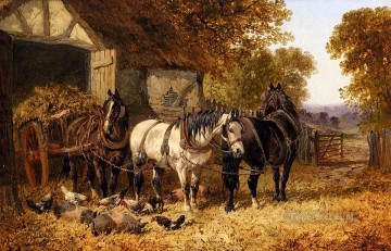 Caballo Painting - El carro de heno John Frederick Herring Jr caballo